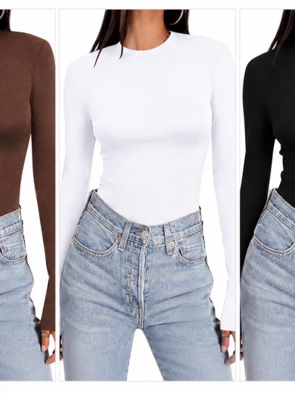 Set of 3 Ekouaer Women's Long Sleeve Shirts Tight Fitted Tops Thermal tops NEW